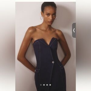 Anthropologie NWT Maeve Strapless Linen-Blend
Wrap Mini Dress size 6.